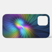 青カラフル色の抽象芸術モダンフラクタル Case-Mate iPhoneケース (裏面 (横))