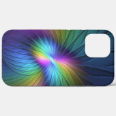 青カラフル色の抽象芸術モダンフラクタル Case-Mate iPhoneケース (裏面 (横))