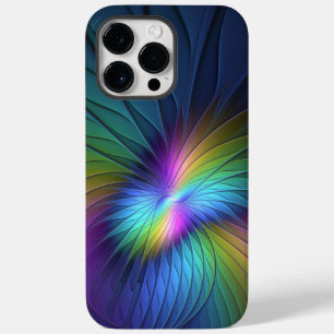 青カラフル色の抽象芸術モダンフラクタル Case-Mate iPhone 14 PRO MAXケース