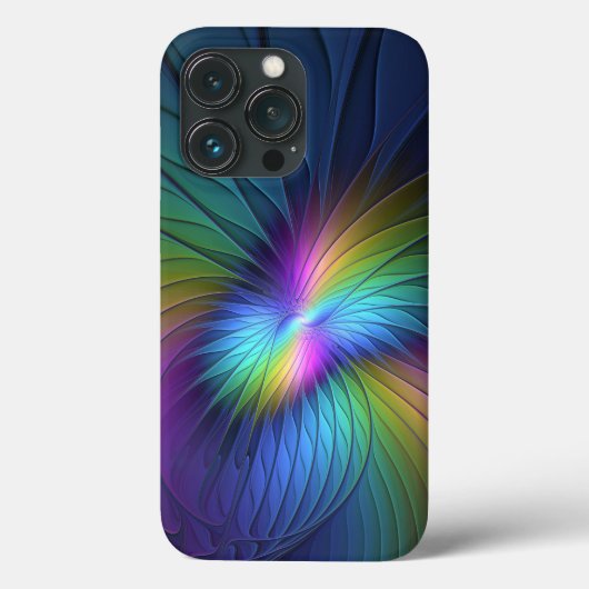 青カラフル色の抽象芸術モダンフラクタル Case-Mate iPhoneケース (裏面)