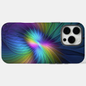 青カラフル色の抽象芸術モダンフラクタル Case-Mate iPhoneケース (裏面 (横))