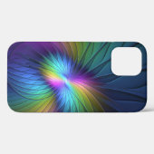 青カラフル色の抽象芸術モダンフラクタル Case-Mate iPhoneケース (裏面 (横))