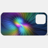 青カラフル色の抽象芸術モダンフラクタル Case-Mate iPhoneケース (裏面 (横))