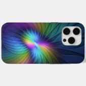 青カラフル色の抽象芸術モダンフラクタル Case-Mate iPhoneケース (裏面 (横))