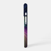 青カラフル色の抽象芸術モダンフラクタル iPhone 16ケース (左側面)