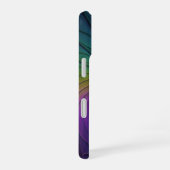 青カラフル色の抽象芸術モダンフラクタル iPhone 16ケース (右側面)