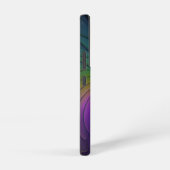 青カラフル色の抽象芸術モダンフラクタル SAMSUNG GALAXYケース (右側面)