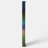 青カラフル色の抽象芸術モダンフラクタル SAMSUNG GALAXYケース (左側面)