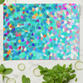 青カラフル色の抽象芸術数々のタオル キッチンタオル (折り畳み)