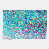 青カラフル色の抽象芸術数々のタオル キッチンタオル (横)