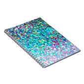 青カラフル色の数々の抽象芸術アートパターン ノートブック (右側)