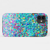 青カラフル色の数々の抽象芸術アートパターン Case-Mate iPhoneケース (裏面(横))
