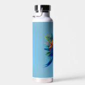 青カラフル色の熱帯マカオ ウォーターボトル (右面)