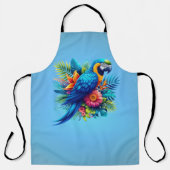 青カラフル色の熱帯マカオ エプロン (正面)