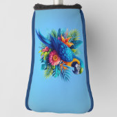 青カラフル色の熱帯マカオ ゴルフヘッドカバー (回転90)