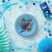 青カラフル色の熱帯マカオ ペーパーボウル (パーティー)