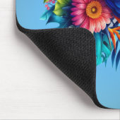 青カラフル色の熱帯マカオ マウスパッド (コーナー)