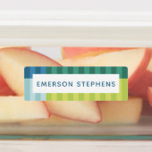 青カラフル色シンプルの子供の名前 ラベル (貼付)