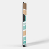 青カラフル色/タン色/茶色 iPhoneケース (右側面)