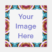 青カラフル茶はっきりした明るいピンクの幾何学的 マグネット (正面)