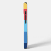青カラフル赤オレンジ色の抽象芸術ストライプ名 Case-Mate iPhoneケース (裏面 / 左)