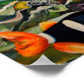 青カラフル赤黄色の海洋動物 ポスター (角)