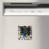 青カラフル鳥植物保存日 マグネット (インサイチュ (食洗機))