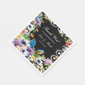 青カラフル鳥植物性フローラ紙 スタンダードランチョンナプキン (角)