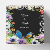 青カラフル鳥植物性フローラ フェイバーボックス (上部)