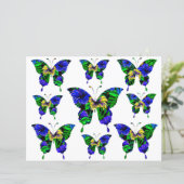 青カラフル黄の緑の蝶パターン (スタンド正面)