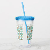 青カラフル/タン/ブラウン・メダリオン アクリルタンブラー (左)