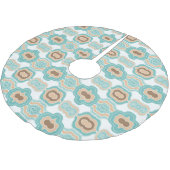 青カラフル/タン/ブラウン・メダリオン ブラッシュドポリエステルツリースカート (アングル)