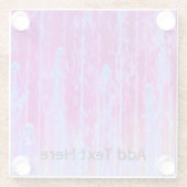 青カラフル、紫、ピンクの抽象芸術アート ガラスコースター (裏面)