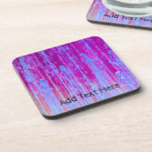 青カラフル、紫、ピンクの抽象芸術アート コースター (左側)