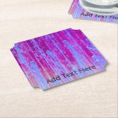 青カラフル、紫、ピンクの抽象芸術アート ペーパーコースター (アングル)