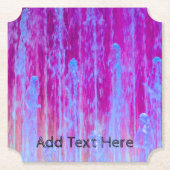 青カラフル、紫、ピンクの抽象芸術アート ペーパーコースター (正面)