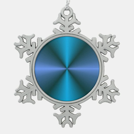 青カラフル/緑/メイブ>クリスマスオーナメント スノーフレークピューターオーナメント (正面)