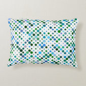 青カラフル、緑、ラベンダーパープルドット アクセントクッション (裏面)