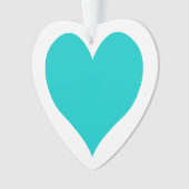 青カリブのい可愛いハート オーナメント (正面)