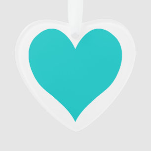 青カリブのい可愛いハート オーナメント