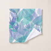 青カリブの緑の水の色の疑問に思花 バスタオルセット (ウォッシュタオル)