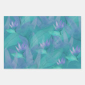 青カリブの緑の水の色の疑問に思花 ラッピングペーパーシート (正面2)