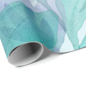青カリブの緑の水の色の疑問に思花 ラッピングペーパー (ロールコーナー)