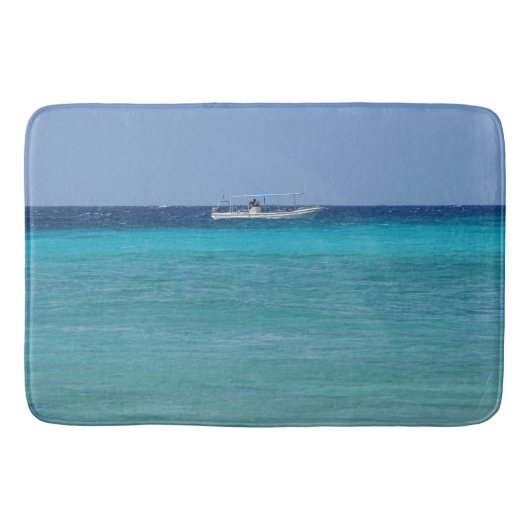 青カリブの バスマット (正面)