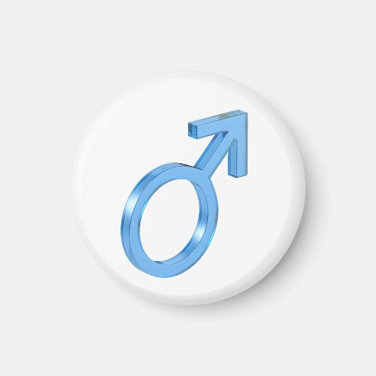 青ガラス男性の性別サイン マグネット (正面)