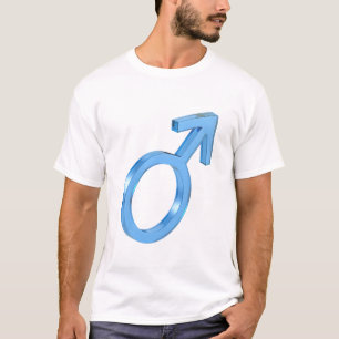 青ガラス男性の性別サイン Tシャツ