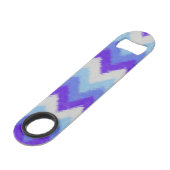 青ガーリーと白のボヘミアンシェブロン模様 スピード栓抜き (裏面アングル)