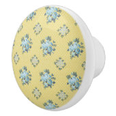 青ガーリーと黄のフローラ セラミックノブ (右)