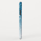 青ガーリーグリッタースパークルズモノグラムスクリプト名 Case-Mate iPhoneケース (裏面/右)