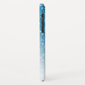 青ガーリーグリッタースパークルズモノグラムスクリプト名 Case-Mate iPhoneケース (裏面/左)